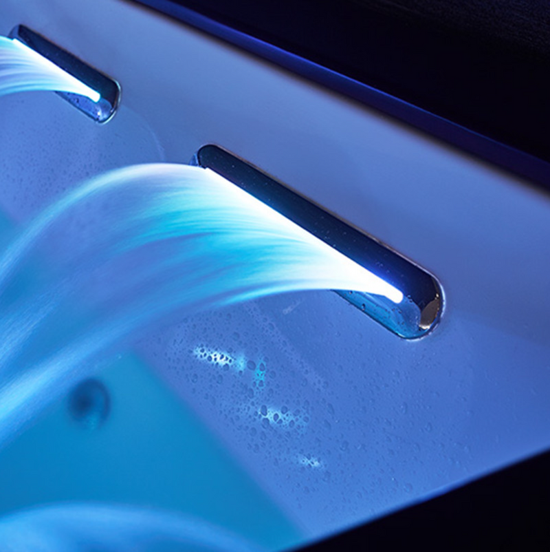 1.9m Twin Bathtub – Modern Minimalist Black/White Rectangular Whirlpool Spa for Villas