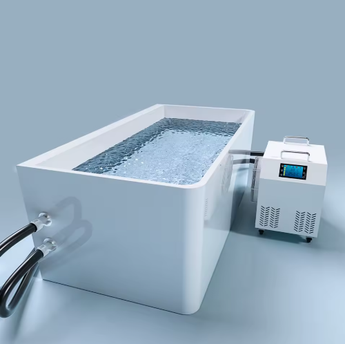 1-Person Cold Plunge Tub – Stone Exterior, Acrylic Liner, Chiller Equipped