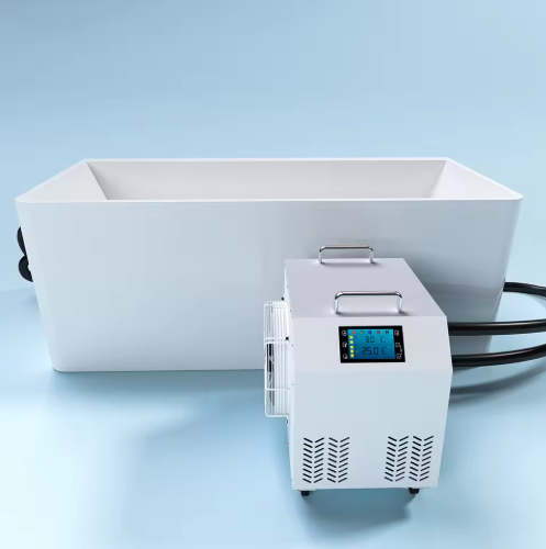 1-Person Cold Plunge Tub – Stone Exterior, Acrylic Liner, Chiller Equipped