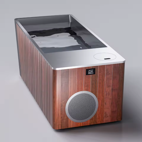 1-Person Cold Plunge Tub – Cedar Exterior, Stainless Liner, Built-In Chiller, WiFi Control