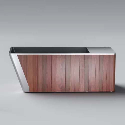 1-Person Cold Plunge Tub – Cedar Exterior, Stainless Liner, Built-In Chiller, WiFi Control